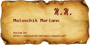 Maloschik Mariann névjegykártya